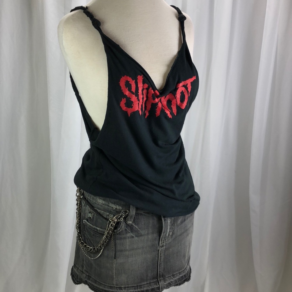 Slipknot black sexy top with miss me skirt